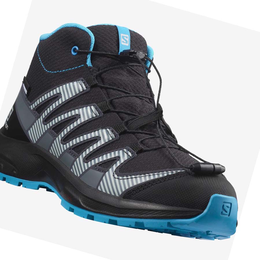 Salomon XA PRO V8 MID CLIMASALOMON™ WATERPROOF Çocuk Patika Koşu Ayakkabısı Siyah | TR 2028HAP